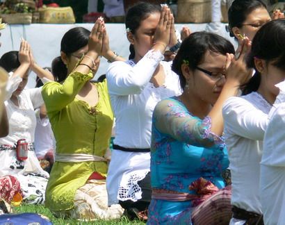 Tawur Kesanga ceremony at Puputan square in Denpasar, S