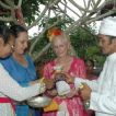 three month baby ceremony and, under darkening skies