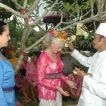 three month baby ceremony and, under darkening skies