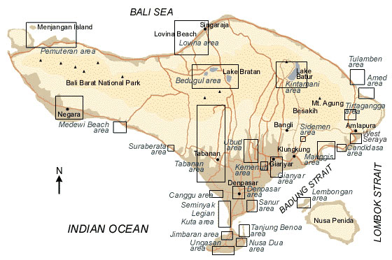 bali detailed map
